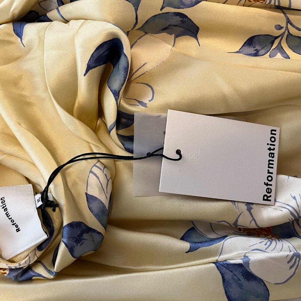 Reformation Yellow Floral Backless Slip Dress - Picture 5 of 5